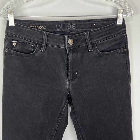 DL1961 Angel Skinny Ankle Jeans Mid Rise Onyx Black size 28 - Picture 3 of 12